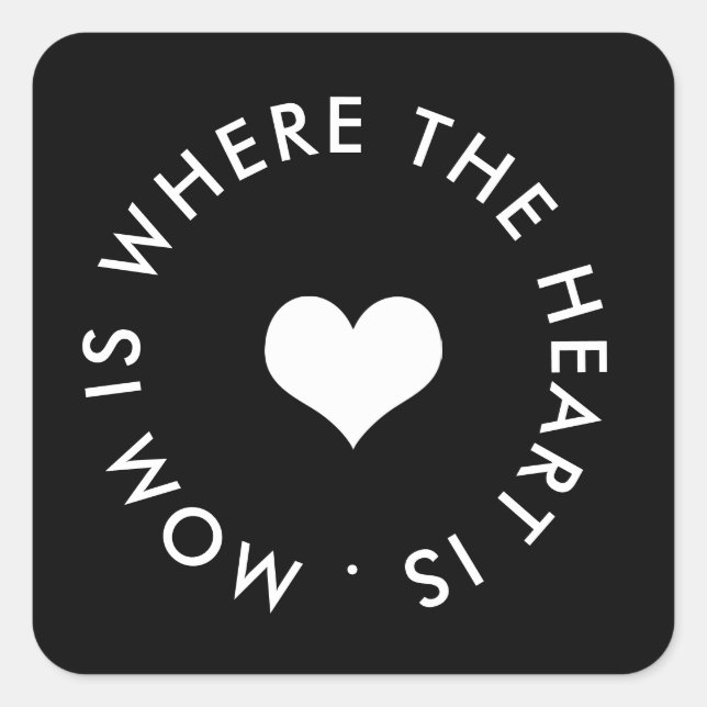 mum is where the heart is button square sticker (Front)
