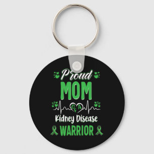 Mum Kidney Disease Warrior Awareness Ribbon Green  Key Ring