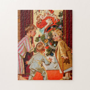 Mum Kisses Santa Claus Jigsaw Puzzle