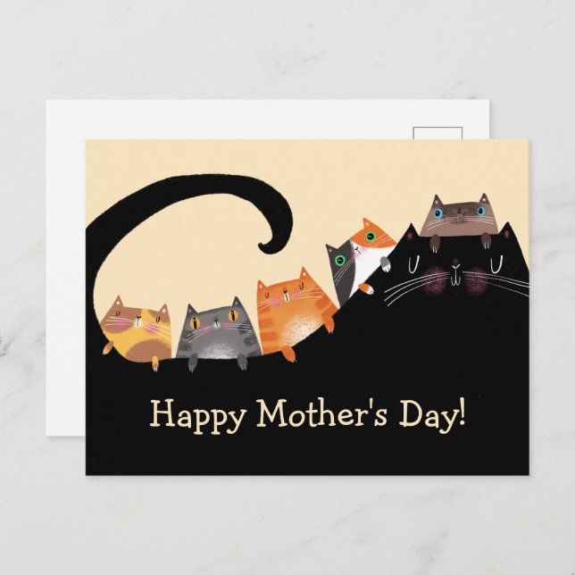 Mum & Kittens Announcement Postcard (Front/Back)