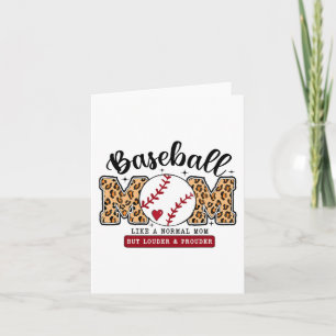 Mum Leopard Loud & Proud Baseball Mama Mothers Card