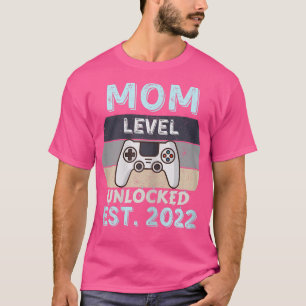 Mum Level Unlocked Est 2022 Mum Video Gamer Mother T-Shirt