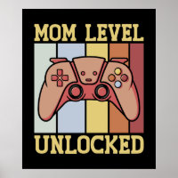 Mum Level Unlocked Vintage Video Gamer New Mum  