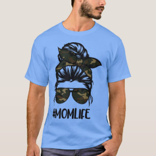 Mum Life Camouflage Ribbon, Military Veteran Match T-Shirt