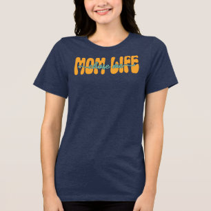 Mum Life Chose Me Funny Retro Mum Quote Tri-Blend Shirt