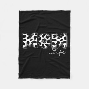 Mum life cow print family matching mother's day fleece blanket