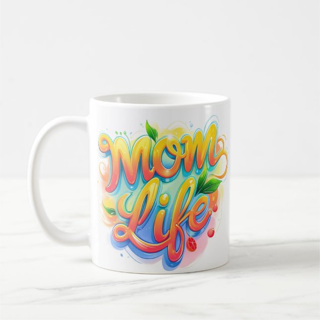 Mum Life Custom Name Mug – Lemonade Inspired Desig (Left)