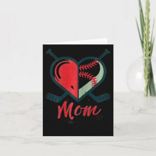 Mum Life Heart Funny Baseball Hockey Mum Mothers D Card