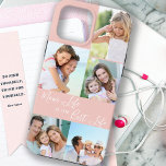 Mum Life is the Best Life 5 Photo Peach Pink iPhone 13 Pro Max Case<br><div class="desc">Custom 5 photo iphone case lettered with Mum Life is the Best Life (editable for Mum, Mama, Momma, Mummy etc). The design features a personalised, wrap around, photo collage with 5 of your favourite pictures, which are displayed as 1 vertical portrait and 4 square instagram. The design has a peach...</div>