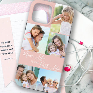 Mum Life is the Best Life 5 Photo Peach Pink iPhone 13 Pro Max Case