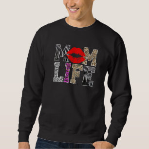 Mum Life Leopard Lips Mother's Day Sweatshirt