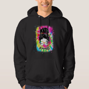 Mum Life Messy Hair Bun Women Mother's Day Hoodie