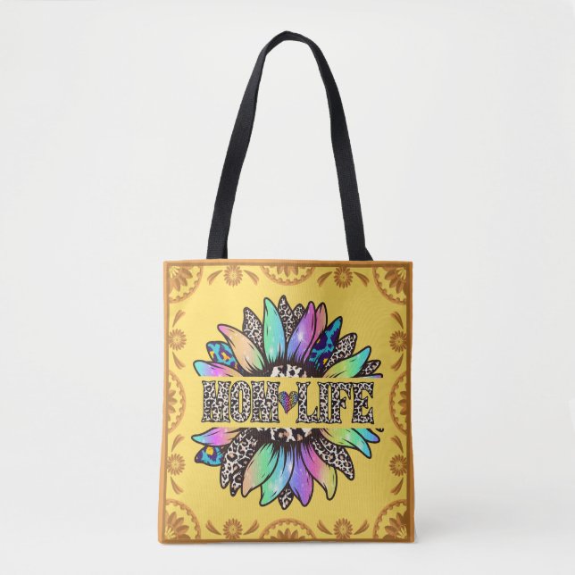 Mum Life Multi-Colour Tote Bag (Front)