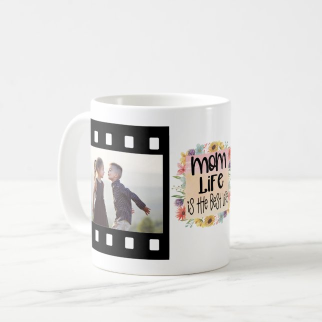 Mum Life Photo Template Coffee Mug (Front Left)