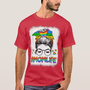Mum Life Pop It Messy Bun Girl Poppin Mother Day F T-Shirt