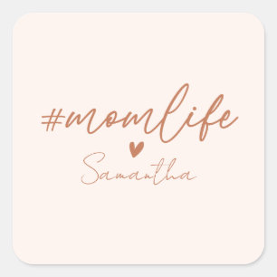Mum Life - Rustic Charm Design Square Sticker