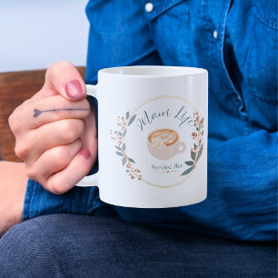 Mum Life Served Hot Cosy Coffee Cat Art Mug