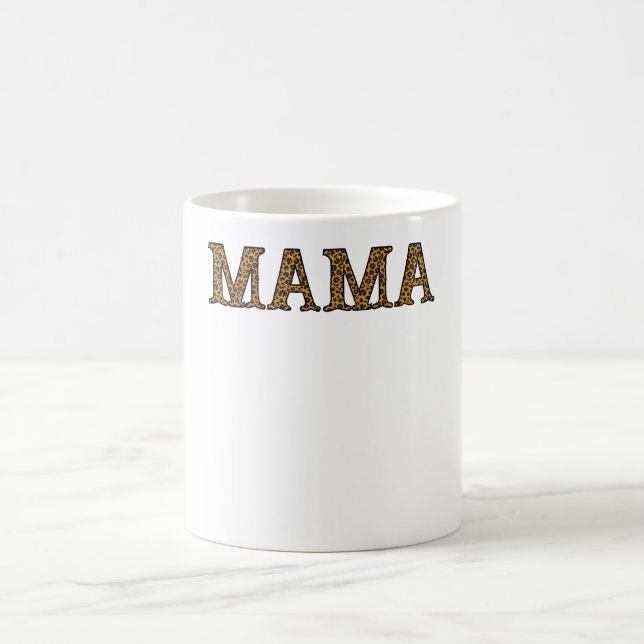 Mum Life Shirt Leopard Cheetah Print, Funny Mother Coffee Mug (Center)