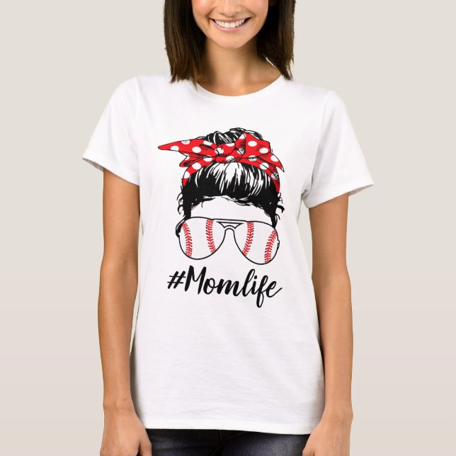 Mum Life Softball Baseball Momlife Mothers Day T-Shirt (Front)