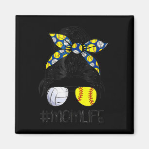 Mum Life Softball Volleyball Mum Mother's Day Mess Magnet