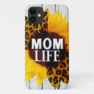 Mum Life Sunflower with Wood Case-Mate iPhone Case