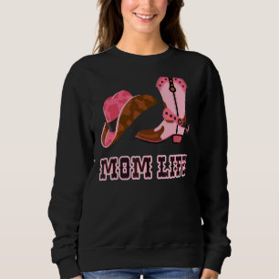 Mum Life Womens Cute Country Girl Boots Bling Sweatshirt