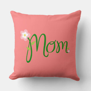 Mum Light Coral Throw Pillows