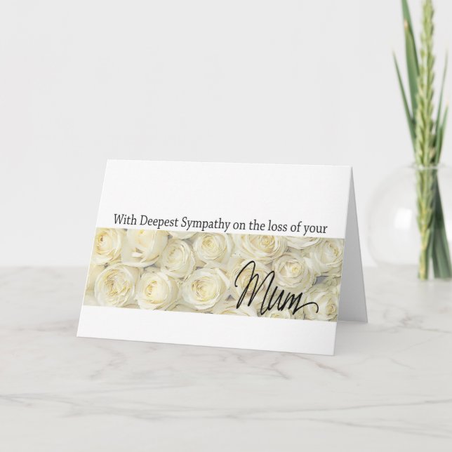 Mum loss Rose sympathy Card (Front)