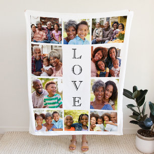 Mum Love 10 Photo Collage Sherpa Blanket