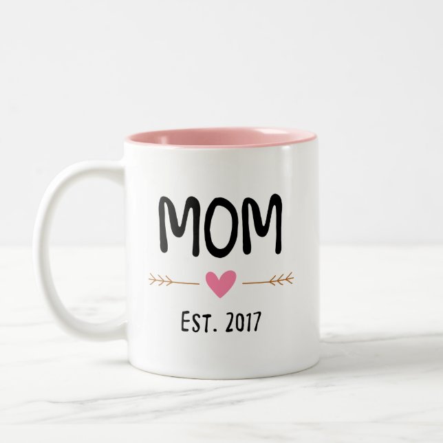 mum love est 2017 Two-Tone coffee mug (Left)