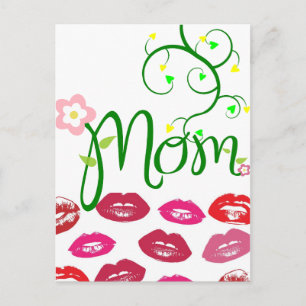 Mum Love Floral Heart Blossom Vines Destiny Sports Postcard