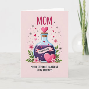 Mum Love Potion Heart Pattern Card