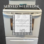 Mum Love Served Recipe Black White Buffalo Plaid Tea Towel<br><div class="desc">Mum's Kitchen Quote "love served daily" with name, black, and white, buffalo plaid, chequered, template kitchen, DIY recipe towel. Add your Mother's, grandmother's, or mum's recipe. Create the perfect keepsake, a memorable gift for Nana or the other for family reunions, family traditions, birthdays, or chef baker gift ideas. Please message...</div>