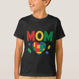 Mum Lover Master Builder Building Bricks Blocks Mo T-Shirt