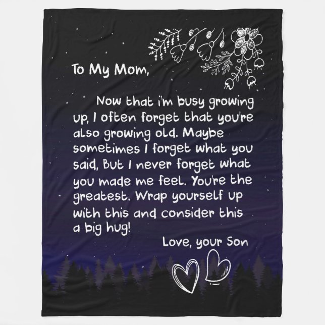 Mum Lovers | To My Mum I Love You Very Much Fleece Blanket (Front)