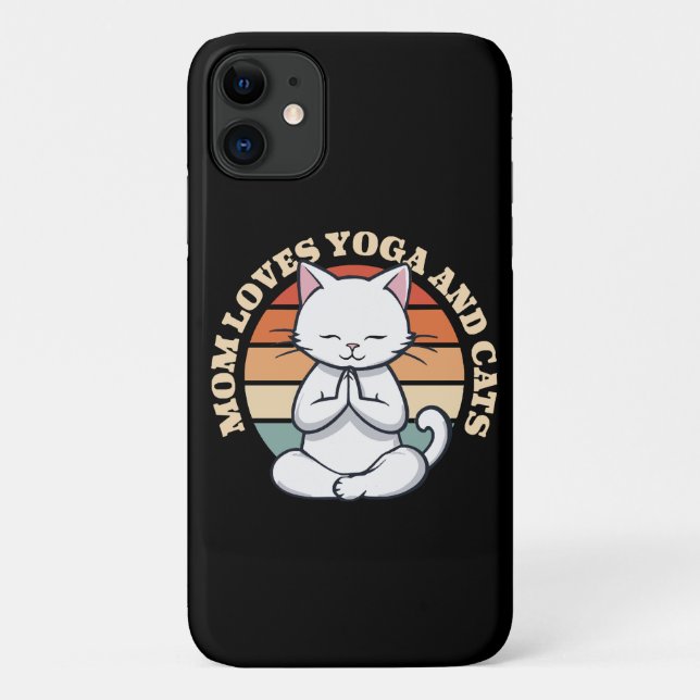  Mum Loves Cats and Yoga Case-Mate iPhone Case (Back)