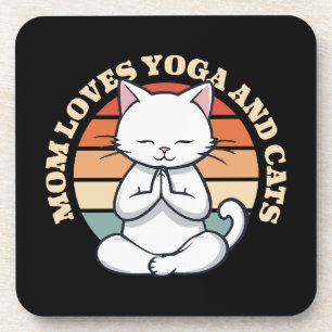 Mum Loves Cats and Yoga Coaster