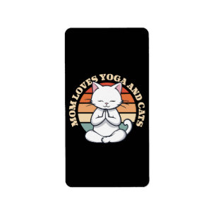 Mum Loves Cats and Yoga Label