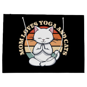 Mum Loves Cats and Yoga Large Gift Bag