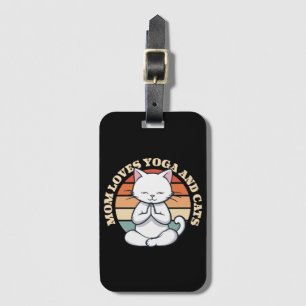 Mum Loves Cats and Yoga Luggage Tag
