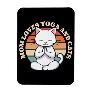 Mum Loves Cats and Yoga Magnet