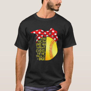 Mum Loves Her Softball Girl Baseball Bandanna Moth T-Shirt