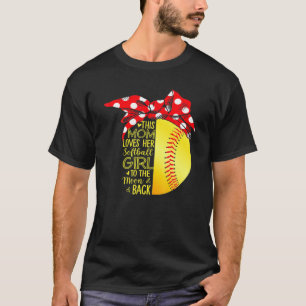 Mum Loves Her Softball Girl Baseball Bandanna Moth T-Shirt