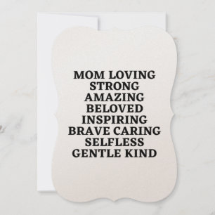 Mum Loving Strong Amazing Beloved Inspiring Brave