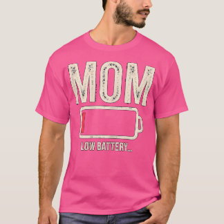 Mum Low Battery Black X-Small Modern Crew Neck T-Shirt