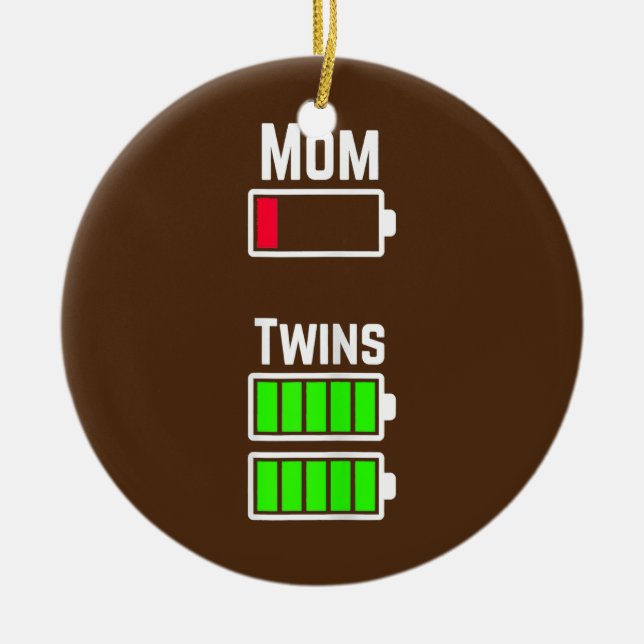 Mum Low Battery Charge  Ceramic Tree Decoration (Front)