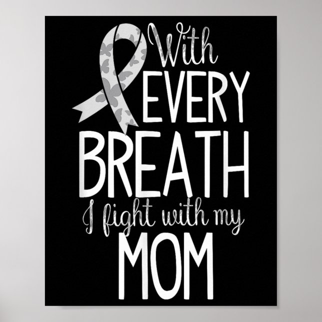 Mum Lung Cancer Awareness T Shirt Women Men Kids  Poster (Front)