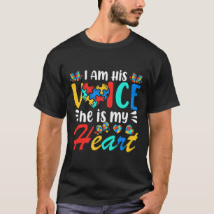 Mum Mama Autistic Autism Awareness Month Boys Son T-Shirt