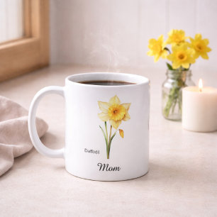 Mum March Birth Flower Daffodil Coffee Mug