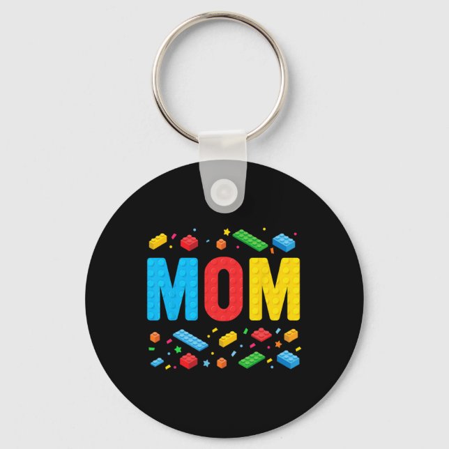 Mum Master Builder Building Bricks Blocks Family M Key Ring (Front)